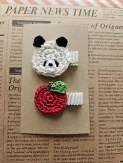 78#ぱんださんベビーヘアピン ヘアクリップ モチーフ