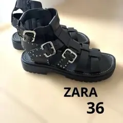 【極美品】　ZARA ザラ　グルカサンダル　黒　36 23〜23.5cm