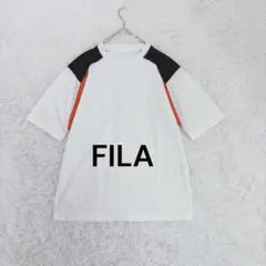 【少々難あり】フィラ◇FILA 配色半袖メッシュTシャツ M ホワイト ラグラン