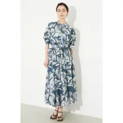 花柄 半袖　ロングワンピース　rienda