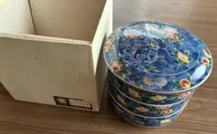 MAEBATA TOKI 前畑陶器 染錦花鳥絵変り 三段重