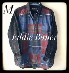 Eddie Bauerエディーバウアー　切替コーデュロイ ボタンダウンシャツ