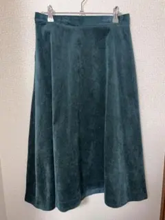 【chocol raffine robe】ダークグリーン フレアスカート