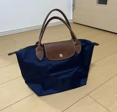 Longchamp ネイビー&ブラウン　ハンドバッグ