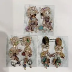 ハンドメイド ピアス イヤリング 3点セット No.15