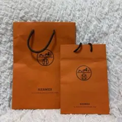 HERMES ショップ袋 2枚セット オレンジ