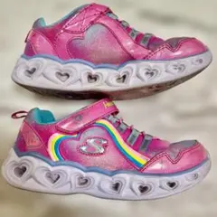 SkechersHeart Lights光る靴キッズスニーカー 20cm ピンク