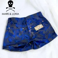 美品 MARK&LONA ショートパンツ ゴルフウェア 金ボタン スカル 迷彩