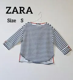 【ZARA】 ボーダー柄 トップス　S