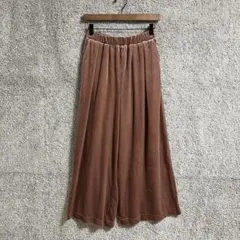 レトロガール　M　ベロアガウチョパンツ　ワイド　ウエストゴム　カジュアル