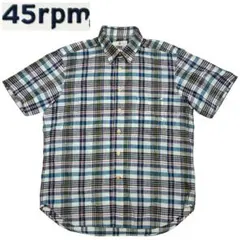 美品 45rpm 45R マドラスチェック シャツ 半袖 ドライコットン 3のサムネイル