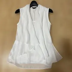 【最終値下げ】COMME CA ISMホワイト シフォン 半袖 トップス