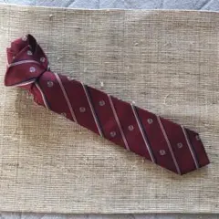 EAST BOY バーガンディ ストライプ ネクタイ