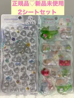 【新品】シマエナガジュエルプチドロップ、キラリンウォーターシール2シートセット