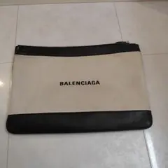 ら*む様 極美品 バレンシアガ バザール クラッチバッグ ストライプ
