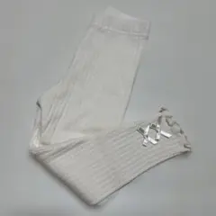 韓国 Aosta リブレギンス リボン付き アイボリー M