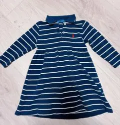 RALPH LAUREN ネイビー/ホワイトストライプ ワンピース 90