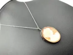 シェルカメオ ブローチ兼ペンダント 800刻印有 女性像