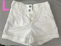 CLEF DE SOL ホワイト　白　ショートパンツ Lサイズ　レディース　美脚