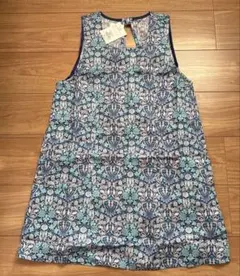 【新品】リバティLIBERTY　 LICIE 背付きエプロン　ブルーのサムネイル