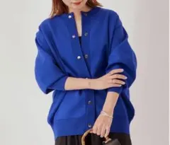 JOURNAL STANDARD ウォッシャブルバナナスリーブカーディガン青のサムネイル