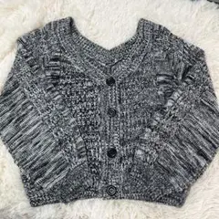 ニットカーディガン ブラックホワイト