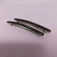 バレッタ　ブラウン　ラメ入り　2個セット