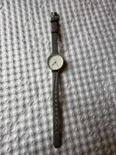 グレー レザー バンド アナログ時計
