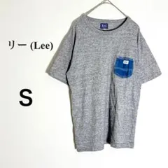 Lee リー Ｔシャツ Ｓグレー デニム 胸ポケット ワンポイント 綿100％のサムネイル