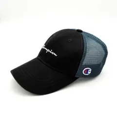 【Champion】 メッシュキャップ キッズ 帽子 黒 青 53-55cmのサムネイル
