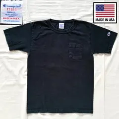 ChampionチャンピオンT1011 TシャツUSA★SMALLブラック黒