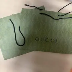 GUCCI グリーン パターン入り 紙袋 2枚セット