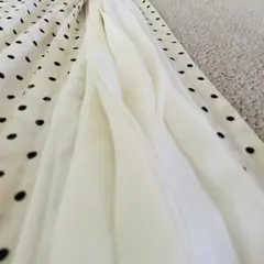極美品♥ems♥プリーツロングスカート 【F】クリーム 黒ドット柄　ゴム 旅行