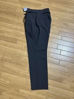 テーパードパンツ スラックス ブラック ストライプ ベルト付き