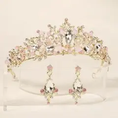 ティアラ♡ピンク♡ピアス♡セット♡ウェディング♡ピンク♡前撮り♡