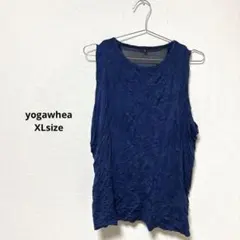 ネイビー メッシュネック XL タンクトップ ヨガウェア 体操 スポーツウェア