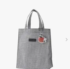 ファミリア　トートバッグ　縦長　ブラック　トート　ギンガムチェック　黒