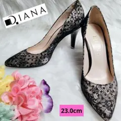 ダイアナ DIANA パンプス レース ハイヒール ポインテッドトゥ 23.0