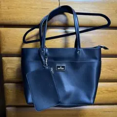 マリークワント 黒 トートバッグ ポーチ付き