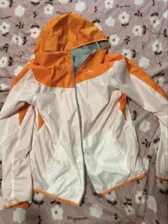 オレンジ・ピンク フード付きウィンドブレーカー