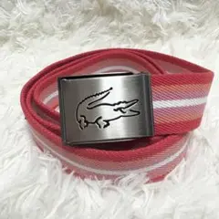 LACOSTE ガチャベルト ストライプ アリゲーター ラコステ ユニセックス