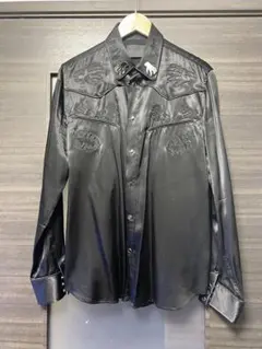 BACKSTAGE PASS 黒シャツ 地雷系 V系 ビックシルエット タイ付き 