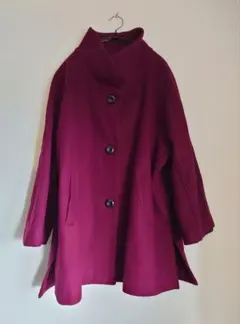 オーバーサイズ LL コート ポンチョ風 ボルドー ゆったり