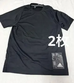 adidas アディダス　Tシャツ　半袖　ブラック　無地　ジム　トップス