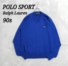 希少 90s POLO SPORT ラルフローレン ウール ニット ワンポイント