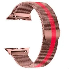 ❣️在庫わずか❣️アップルウォッチ メタルストラップ バンド ピンクゴールド×レッド