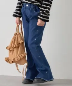 新品未使用☆チャオパニックティピー キッズ デニムパンツ フレア スタッズ付きのサムネイル