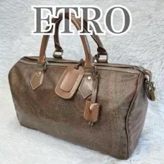 ETRO エトロ ボストンバッグ 旅行カバン ペイズリー イタリア製 ETRO エトロ ペイズリー柄 ミニボストンバッグ イタリア製 USED
