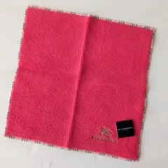 【新品未使用】BURBERRY タオルハンカチ ピンク チェック柄