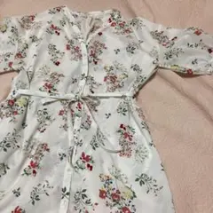 花柄半袖シャツワンピース